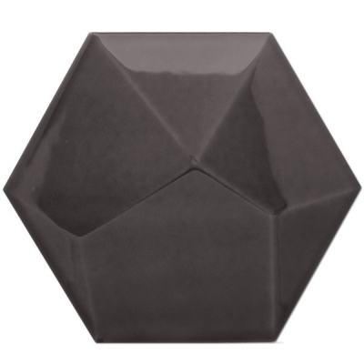 Sechseckige Fliesen Aragona Hexagon Piramidal Graphito Brillo 17x15 Decus - 1