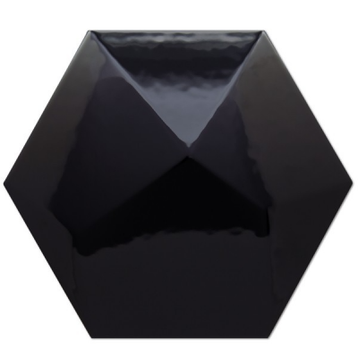 Sechseckige Fliesen Aragona Hexagon Piramidal Negro Brillo 17x15 Decus - 1