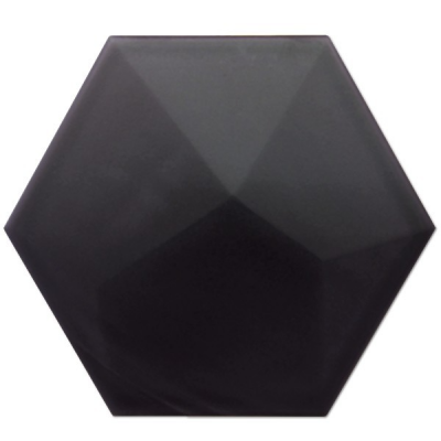 Sechseckige Fliesen Aragona Hexagon Piramidal Negro Mate 17x15 Decus - 1