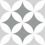 Fliesen kleine klassische Verzierung grau-Weiß Keros Badfliesen Barcelona Triumh 25x25 Keros - 1