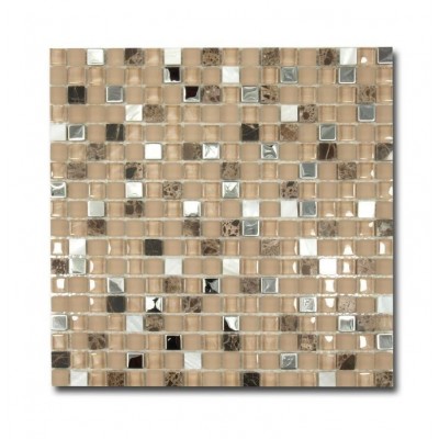 Mozaik Glas Steinoptik braun Weiß El Casa Brown Pearl 30,5x30,5 cm El Casa - 1