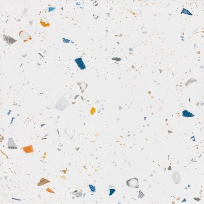 Bodenfliesen  Terrazzo grau mit farbigen Einsätzen WOW Color Drops Off White 18,5x18,5 WOW - 1