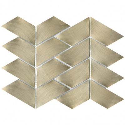 Mozaik gold  Französisch fischgrätenmuster gebürstet Aluminium Badfliesen Gravity aliminium Trace Gold 25x32 L'antic Colonial - 