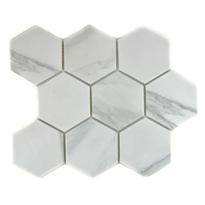 Sechseckige Fliesen marmoroptik Weiß Adern mat Metropol MM 0549 25,6 x 29,5 Metropol - 1