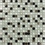 Mozaik Weiß schwarz  Glas srebny Metall Dell Arte Sparkling Glass 30,5x30,5 Dell Arte - 1