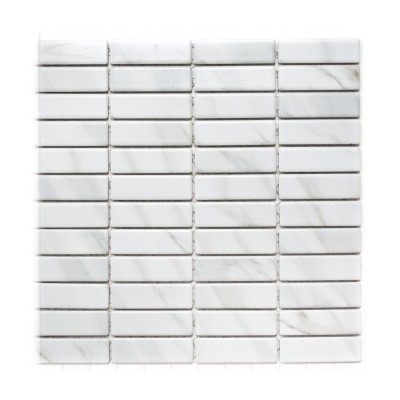 Mozaik Weiß marmoroptik grau Adern rechteckig mat Metropol MM 1091 29,7 x 29,0 Metropol - 1