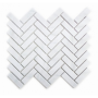 Mozaik fischgrätenmuster Weiß marmoroptik grau Adern Glanz Metropol MM 0951 31,8 x 27,1 Metropol - 1