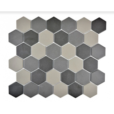 Mozaik sechseckig grau schwarz  mat Metropol MM 0585 32,5 x 28,1 Metropol - 1