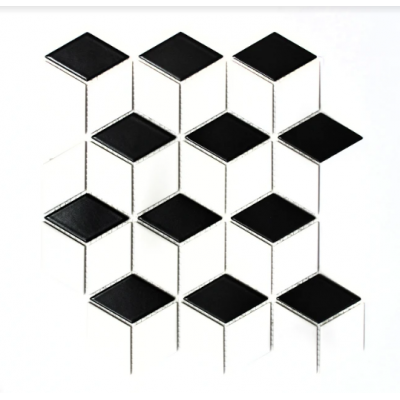 Mozaik schachbrett diamant weiß und schwarz  mat Metropol MM 0311 26,6 x 30,5 Metropol - 1
