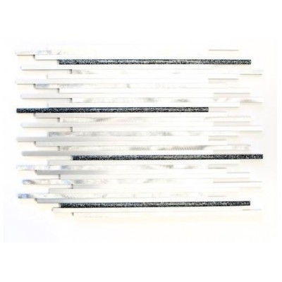 Mozaik Aluminium Silber schwarz  funkeln Streifen Metropol MM 0751 27,2x 30,2 Metropol - 1